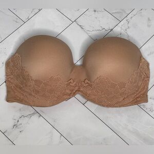 Body by Victoria Lace Embellished Lined Strapless Bra - Size 32D